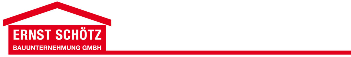 Logo der Ernst Schötz Bauunternehmung GmbH – stilisiertes Haus in Rot mit Schriftzug